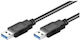 Microconnect Usb3.0 A-a 1m M-m Black Usb3.0 M M 1m 1 M Usb A Usb A Usb 3.2 Gen 1 3.1 Gen 1 Male Male Black