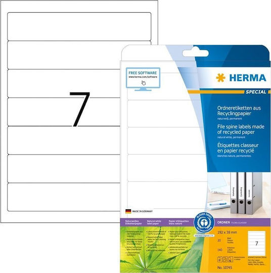 Herma Αυτοκόλλητες Ετικέτες Α4 Ορθογώνιες 192x38mm