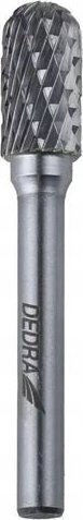 Cylindrical Rounded Milling Cutter Dedra C10x20mm Shaft 6mm