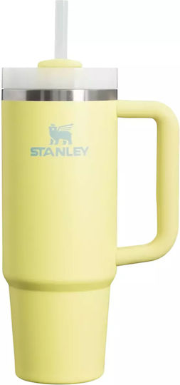 Stanley Quencher H2.0 FlowState Handled Tumbler Θερμός Ανοξείδωτο BPA Free 890ml Pomelo με Καλαμάκι και Λαβή