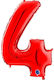 Ballons Zahlen Rot 66 cm 26" 4