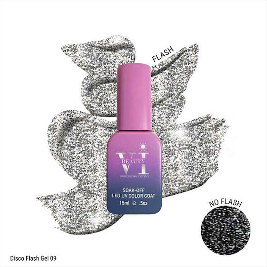 Beauty VI Ημιμόνιμο Βερνίκι Νυχιών 09 με Glitter 15ml