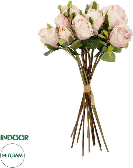 Strauß aus künstlichen Blumen Rose Rosa 36cm GloboStar