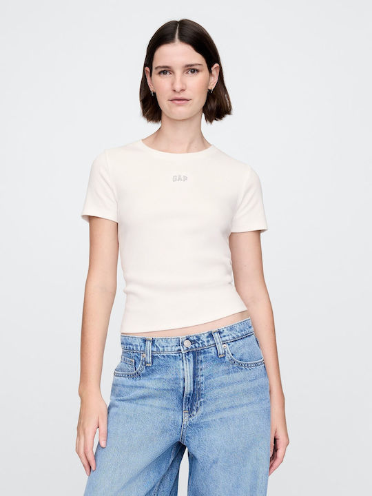 Γυναικείο Crop Top Βαμβακερό Off White