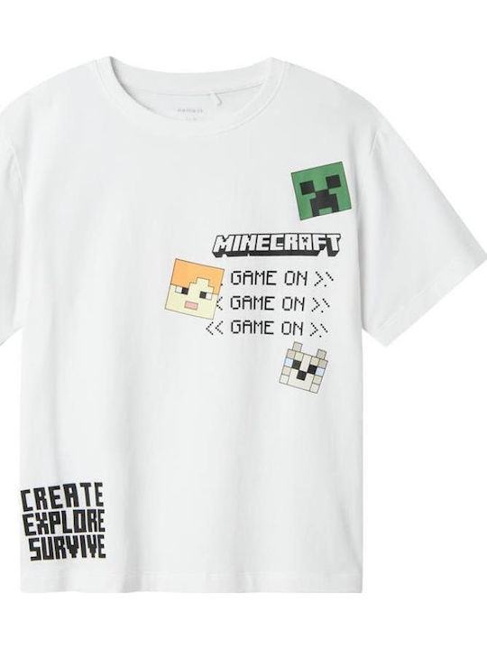 Παιδική Μπλούζα Κοντομάνικη Bright White Minecraft