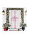 Bakaji Bakaji Pink Christmas Bow Door Decoration 49x52cm Christmas Ornament Door