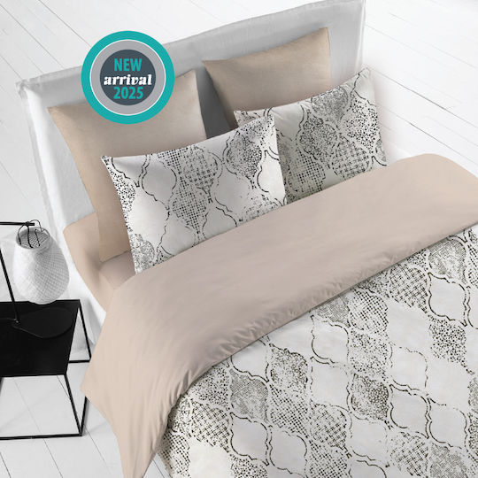 Isadore Lorraine Duvet Cover Set Single with Pillowcase 160x240 Antique Ecru
