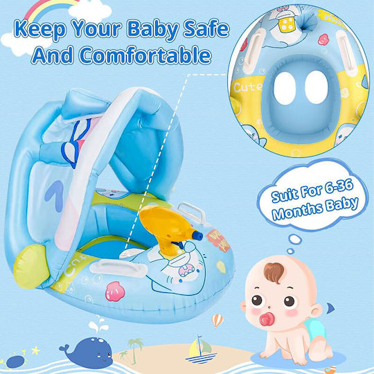 Swimtrainer Swimtrainer With Length 70cm And Blue Inflatable Sunshade