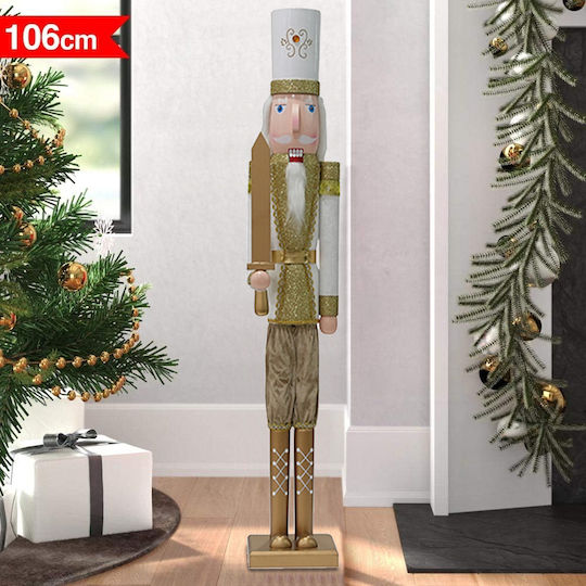 Bakaji Weihnachts-Nussknacker Gold aus Hölzernes