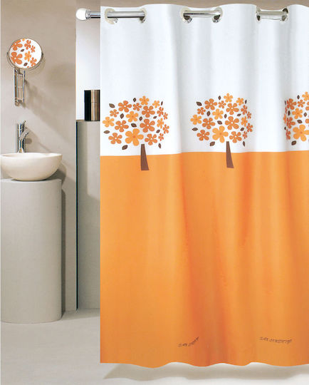 San Lorentzo Tree Hookless Shower Curtain Fabric 180x180cm Orange