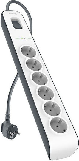 Belkin Πολύπριζο Aσφαλείας 6 Θέσεων με Καλώδιο 2m