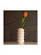 GloboStar Decorative Vase Artificial Garden Nouveau White 8x8x16cm