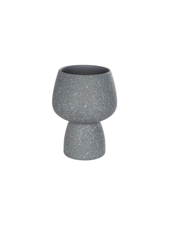 GloboStar Διακοσμητικό Βάζο Κεραμικό Artificial Garden Samui Γκρι Φ16xΥ20cm