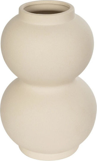 GloboStar Декоративна ваза Керамика Artificial Garden Pearl Бежов 13x13x21см 1бр