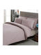 Tac Set Husă de Pilotă Super Dublă cu 4 Fețe de Pernă & 1 Cearsaf 220x240 Purple Stripe