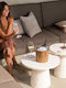 Auxiliary Outdoor Table with Ceramic Surface and Concrete Frame Beige 60x60xcm