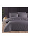 First Choice Set Husă de Pilotă Bumbac Dublă cu 4 Fețe de Pernă & 1 Cearsaf 200x220 Silver Gray