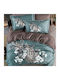 First Choice Set Husă de Pilotă Dublă cu 4 Fețe de Pernă & 1 Cearsaf 200x220 Turcoaz