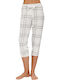Minerva Sommer Damen Pyjama-Hose Weiß