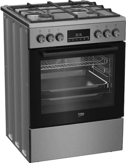 Beko Aragaz 72lt cu Plite pe Gaz Natural L60cm. Inox