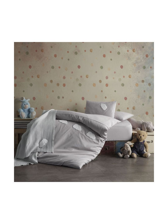 Class Home Collection Σετ Βρεφική Παπλωματοθήκη με Μαξιλαροθήκη Cloud Grey 120x150εκ.