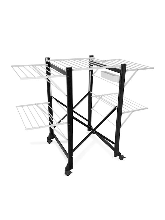 GreenTech Uscătoare Rufe Pliabilă De Pardoseală Din Aluminiu Cu Roți Cu Lungimea Suportului De Uscare A Hainelor 25m