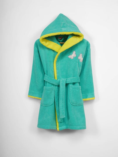 Hobby Home Παιδικό Μπουρνούζι Dark Water Green με Κουκούλα