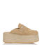 Damenplattformen Beige