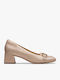 Patent Leather Beige Low Heels Court