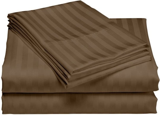 Pucioasa Duvet Cover Set Cotton Single with Pillowcase 160x220 Brown