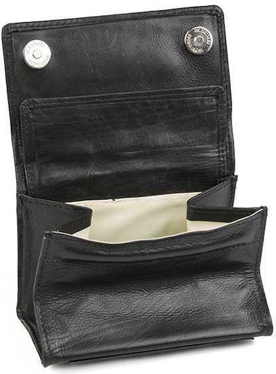 Fetiche Leather Δερμάτινη Καπνοθήκη Μαύρη με Κούμπωμα
