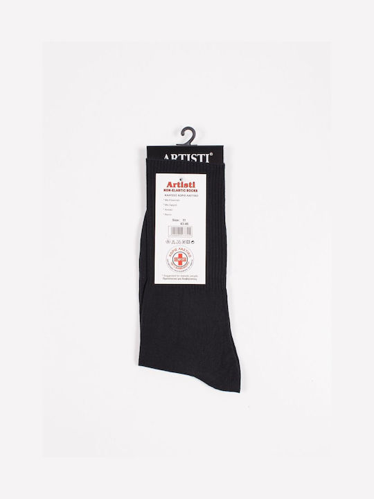 Baumwollsocken ohne Gummi Artisti 2010 Schwarz Schwarz 39-42