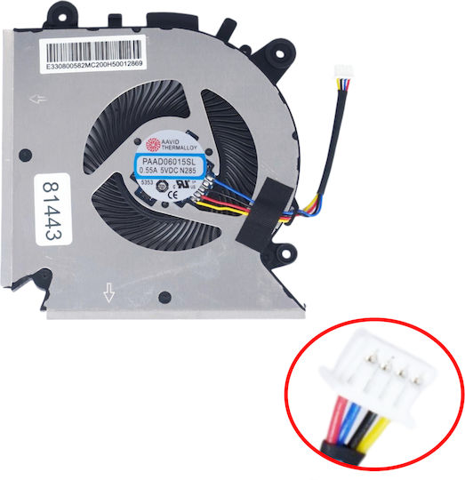 Laptop CPU Cooling Fan MSI GF63 MS-16R1 MS-16R2 PABD08008SH N413 PABD08008SH-N413 E322500300A 4pin Code 81443