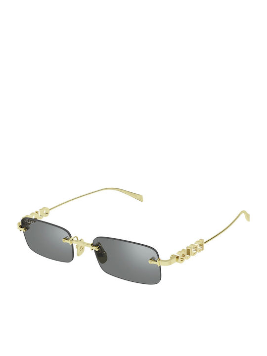 Gucci Unisex Γυαλιά Ηλίου με Χρυσό Μεταλλικό Σκελετό και Μαύρο Φακό GG1808S 003