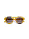 Okkia Zeno Unisex Sunglasses with Brown Tartaruga Plastic Frame and Gray Lens