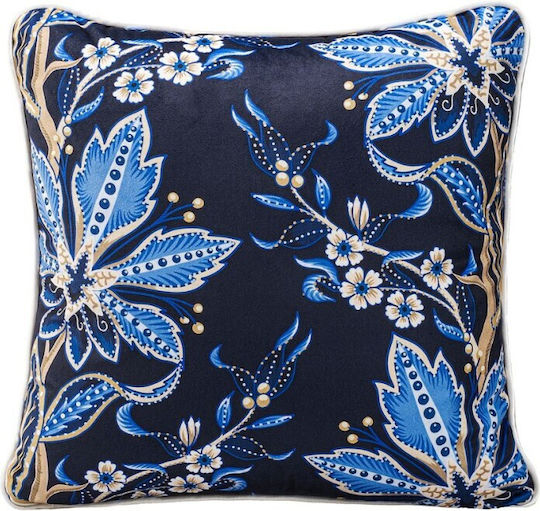 Lenjerii Deosebite Față De Pernă Din Catifea Blue Flowers 43x43 Cm