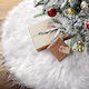 Weihnachtsbaumrock Stoff Weiß mit Pelztextur Ψάθινη Φ78εκ.