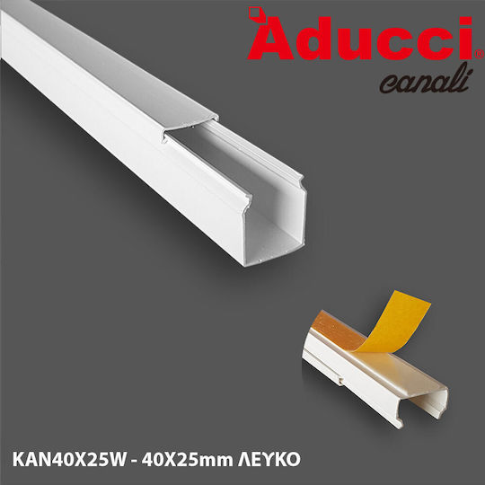 Κανάλι Καλωδίων 40x25mm Αυτοκόλλητη Ταινία Kan40x25w