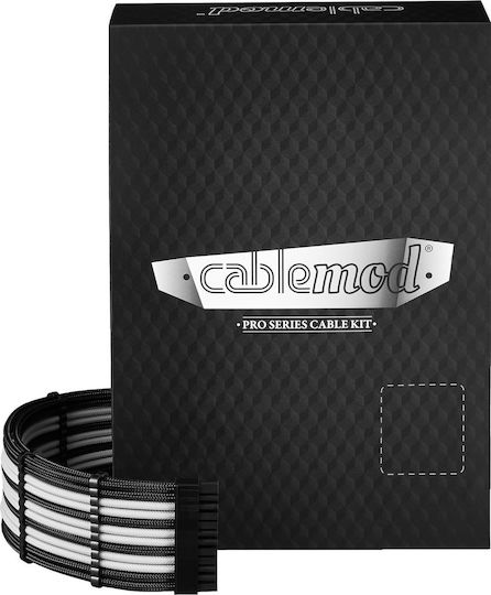 Cablemod C-series Pro Modmesh Sleeved 12v-2x6 12vhpwr Dual Stealthsense Cable Kit Corsair Type 4 Rm Black Label Rmi Rmx Black White Cm-pcsr-16x2kit-nkkw-r-ss
