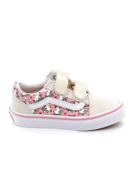 Old Skool V Kinder Sneakers mit Klettverschluss Weiß
