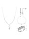 Kiriakos Gofas Set with Necklace , Earrings & Ring from White Gold 14K with Stones