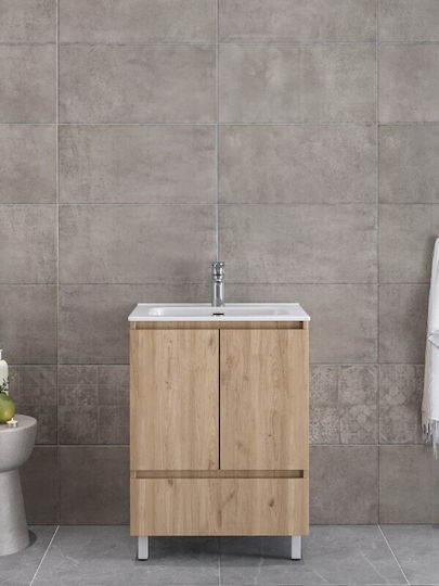 Furnibath Blat cu Lavoar L61xW72xH46cm Nuci