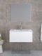 Furnibath Πάγκος με Νιπτήρα & Καθρέπτη Μ81xΒ35xΥ46cm Λευκός