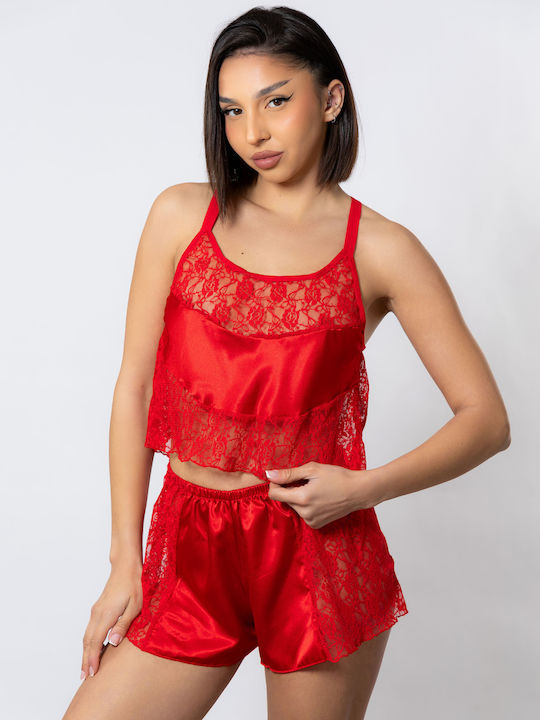 Moongirl Satin Babydoll Iris Red