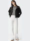 High Waist Women's Jean Trousers Flared White