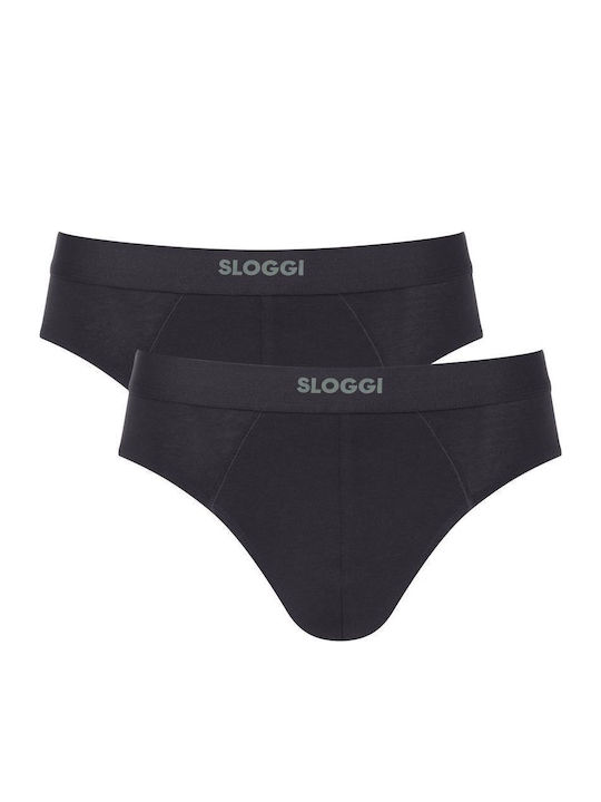 Sloggi Ever Ανδρικά Σλιπ Μαύρο με Σχέδια 2Pack