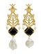 Desperate Design Jimena Earrings made of Silver Gold Plated with Stones & Pearls