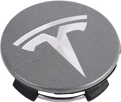 Καπάκι Κέντρου Ζάντας Tesla Γκρι Χρωμίου 57mm 1τμχ