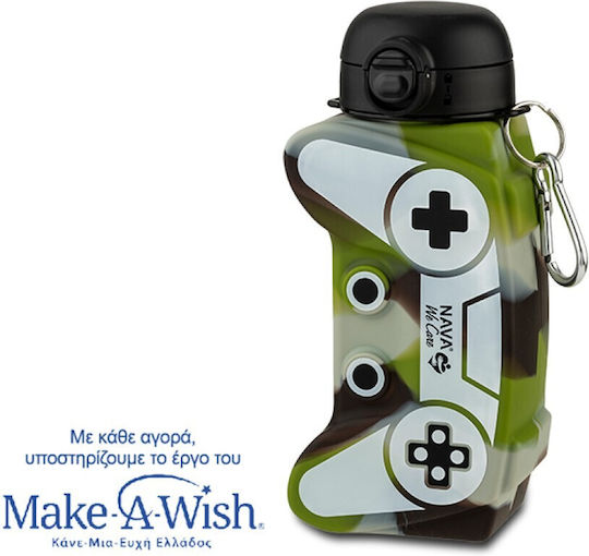 Nava Kids Water Bottle Silicone with Straw 600ml (Various Designs/Colours)