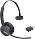 Yealink Wh64 Hybrid Mono Uc Headset Wireless Headband Office Call Center Micro-usb Bluetooth Black